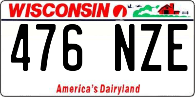 WI license plate 476NZE