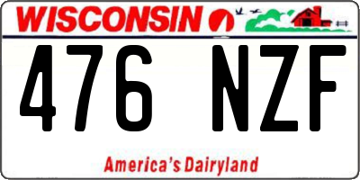 WI license plate 476NZF