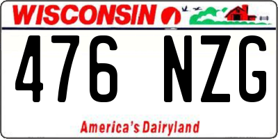 WI license plate 476NZG