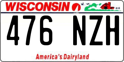 WI license plate 476NZH
