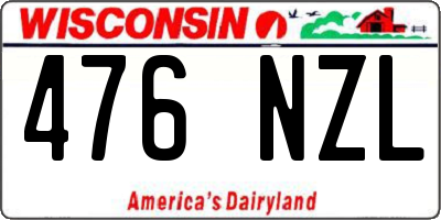 WI license plate 476NZL