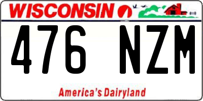 WI license plate 476NZM
