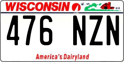 WI license plate 476NZN
