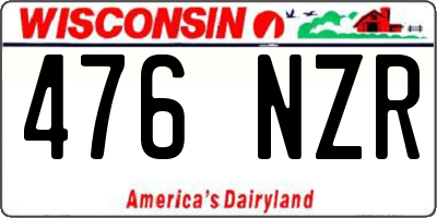 WI license plate 476NZR