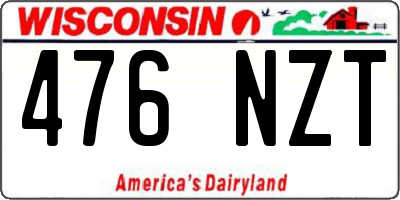 WI license plate 476NZT