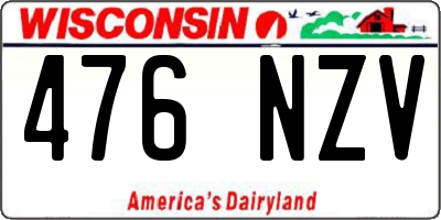 WI license plate 476NZV
