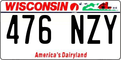 WI license plate 476NZY