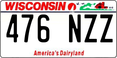 WI license plate 476NZZ