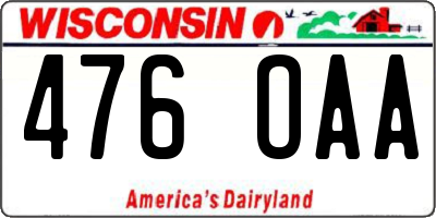 WI license plate 476OAA