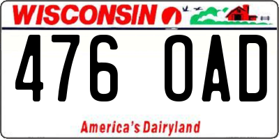 WI license plate 476OAD