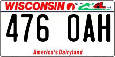WI license plate 476OAH