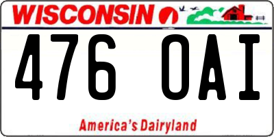 WI license plate 476OAI