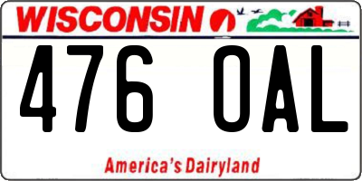 WI license plate 476OAL