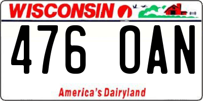 WI license plate 476OAN