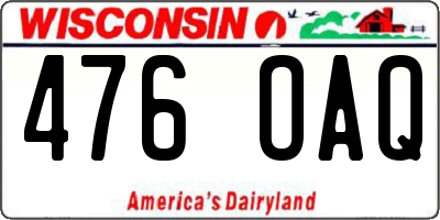 WI license plate 476OAQ