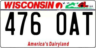 WI license plate 476OAT