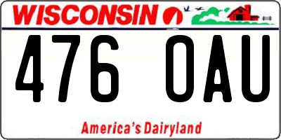WI license plate 476OAU
