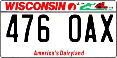 WI license plate 476OAX