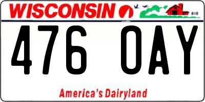 WI license plate 476OAY