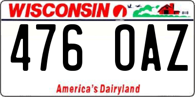 WI license plate 476OAZ