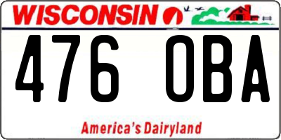 WI license plate 476OBA