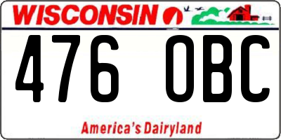 WI license plate 476OBC