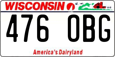 WI license plate 476OBG