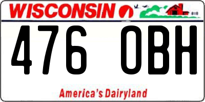 WI license plate 476OBH