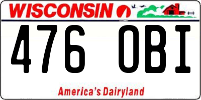 WI license plate 476OBI