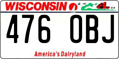 WI license plate 476OBJ