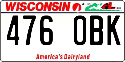 WI license plate 476OBK