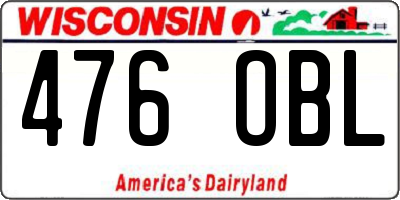 WI license plate 476OBL
