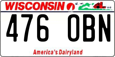WI license plate 476OBN