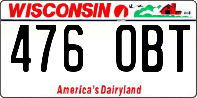 WI license plate 476OBT