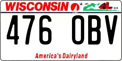 WI license plate 476OBV