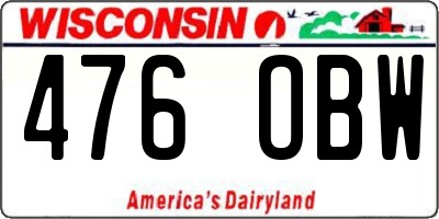 WI license plate 476OBW