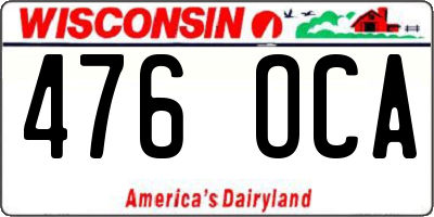 WI license plate 476OCA