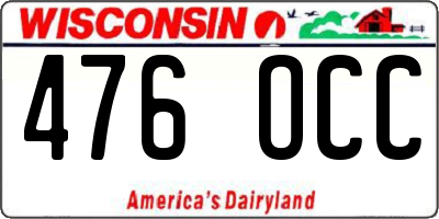 WI license plate 476OCC