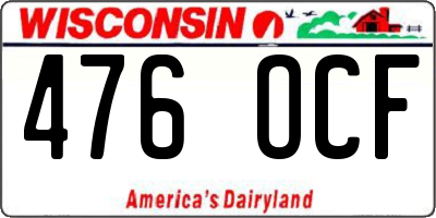 WI license plate 476OCF