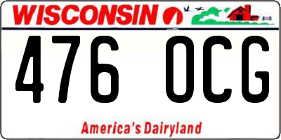 WI license plate 476OCG