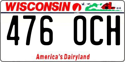 WI license plate 476OCH