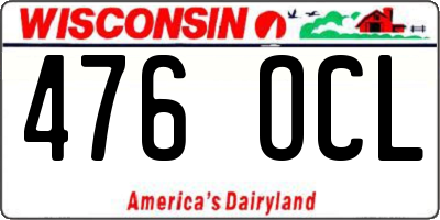 WI license plate 476OCL