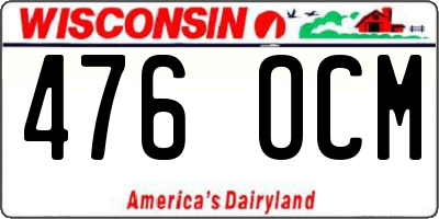 WI license plate 476OCM