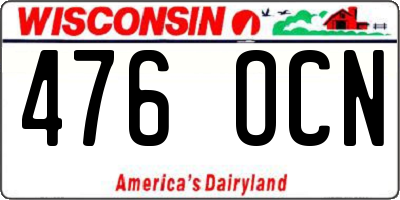 WI license plate 476OCN