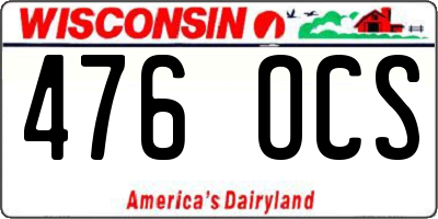 WI license plate 476OCS
