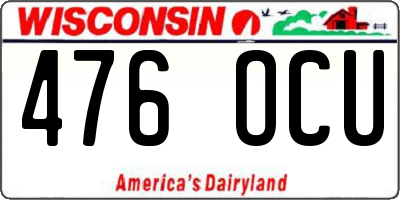 WI license plate 476OCU