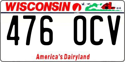 WI license plate 476OCV