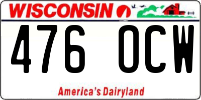WI license plate 476OCW