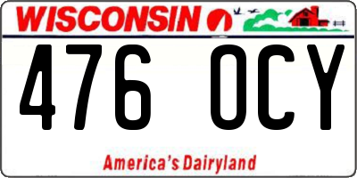 WI license plate 476OCY