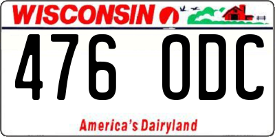 WI license plate 476ODC